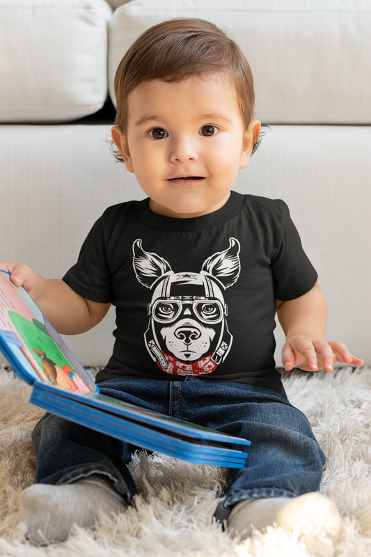 Motorcycle Dog Baby Graphic Tee