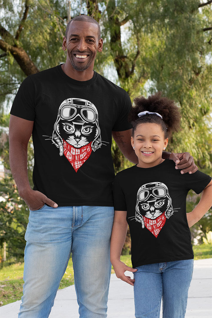 Motorcycle Cat Kid’s Heavy Cotton Graphic Tee
