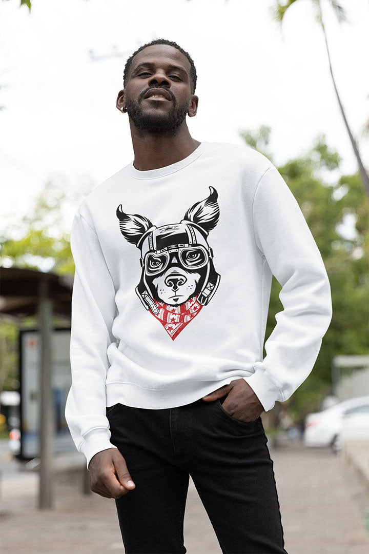 Motorcycle Dog Men's Heavy Blend Crewneck Sweatshirt