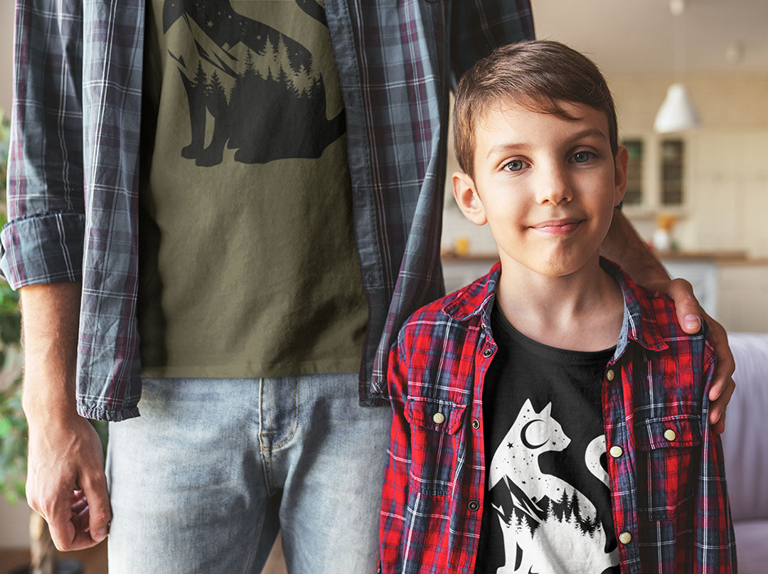 Roam Free in Style β Mountain Cat Kids' Heavy Cotton Tee!