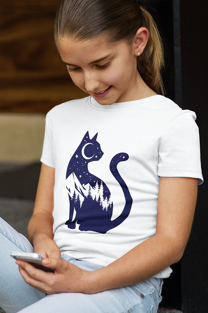 Roam Free in Style β Mountain Cat Kids' Heavy Cotton Tee!