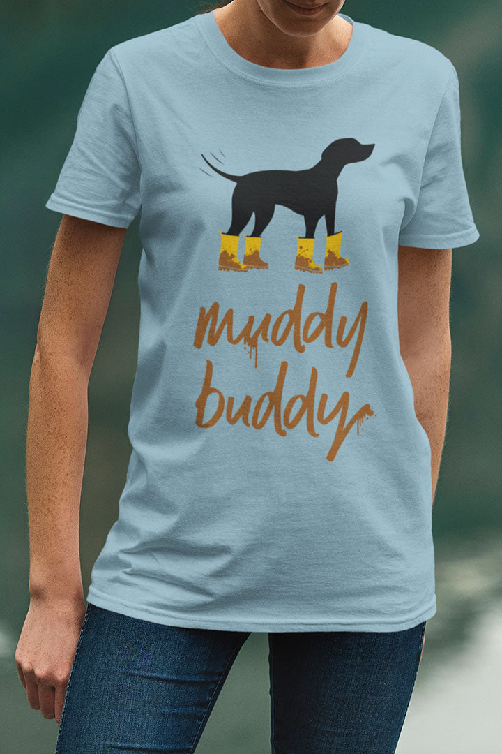 Muddy Buddy Yellow Boots Women's Graphic Tee