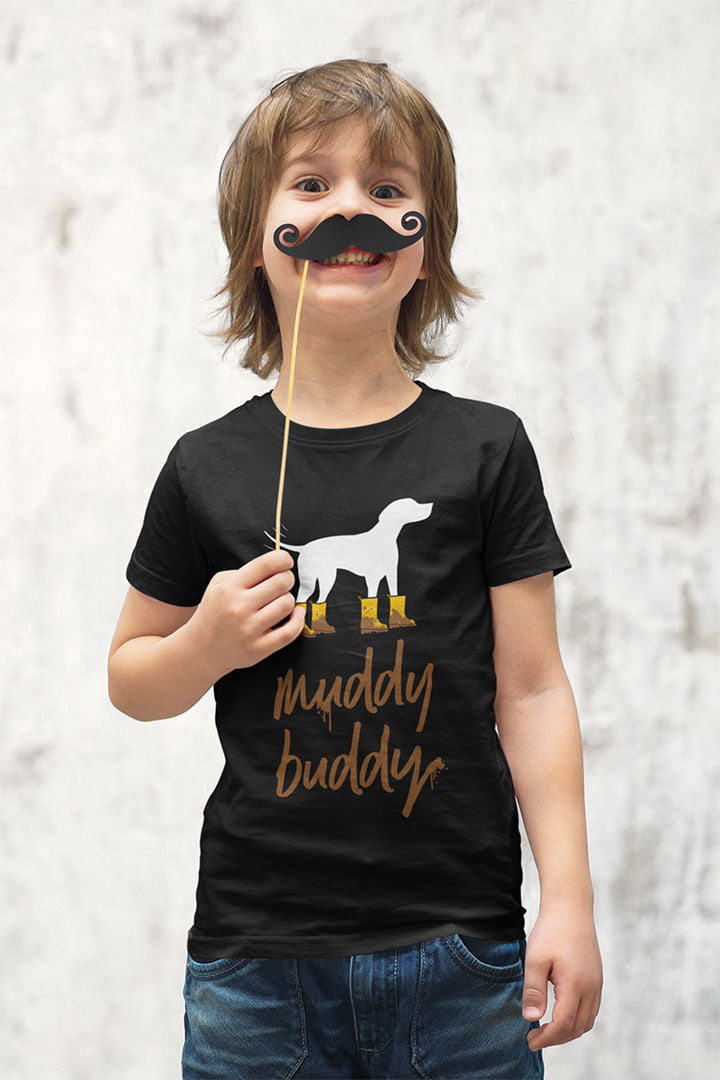 Muddy Buddy Yellow Boots Kid’s Heavy Cotton Graphic Tee