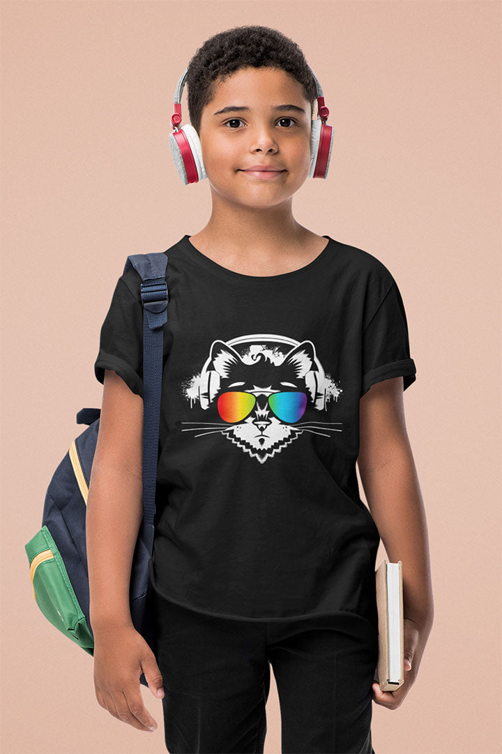 Music Cat Kid’s Heavy Cotton Graphic Tee