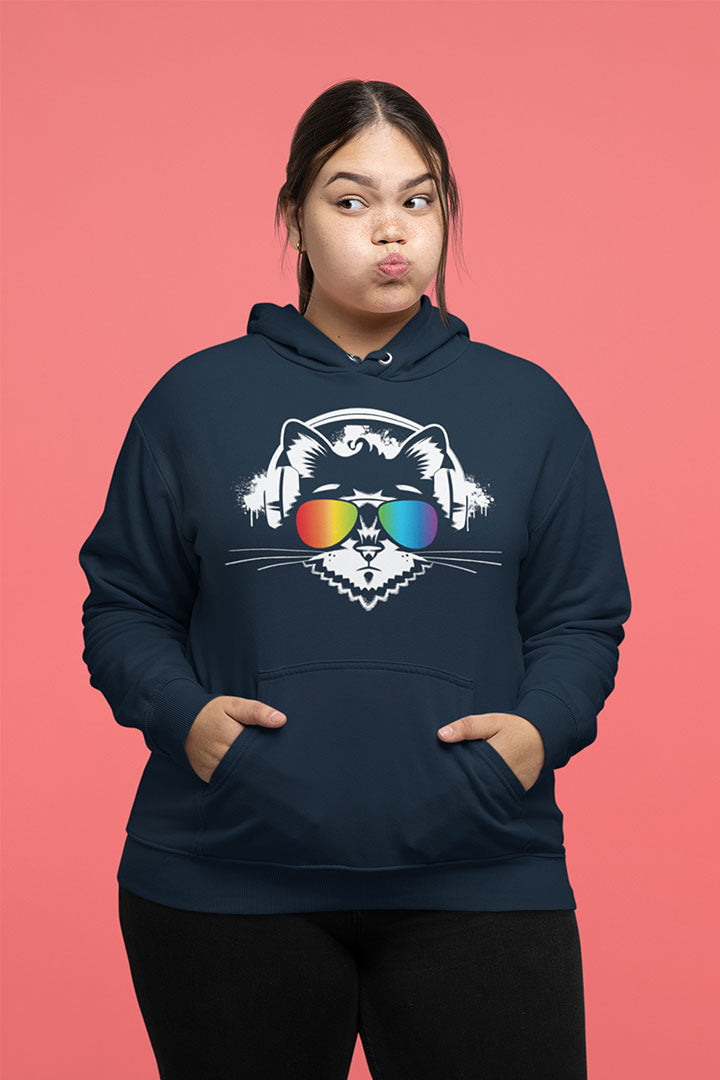 Music Cat Women's Hooded Sweatshirt