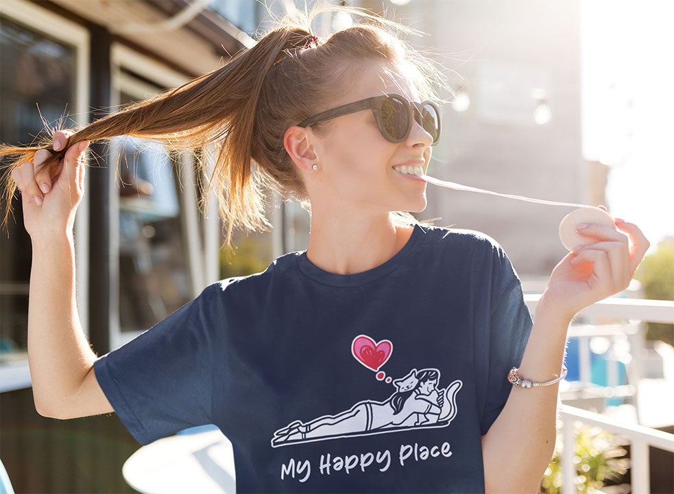 My Happy Place Cat Women's Graphic Tee