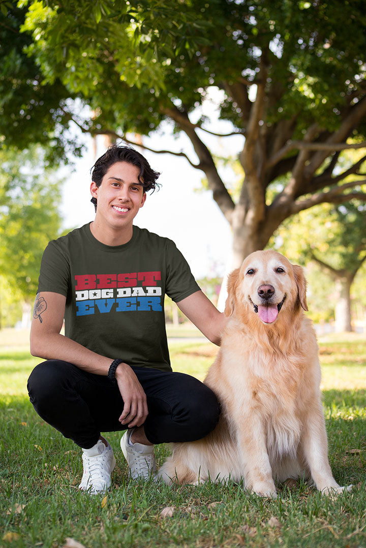 Patriotic Best Dog Dad Ever Men's Graphic Tee