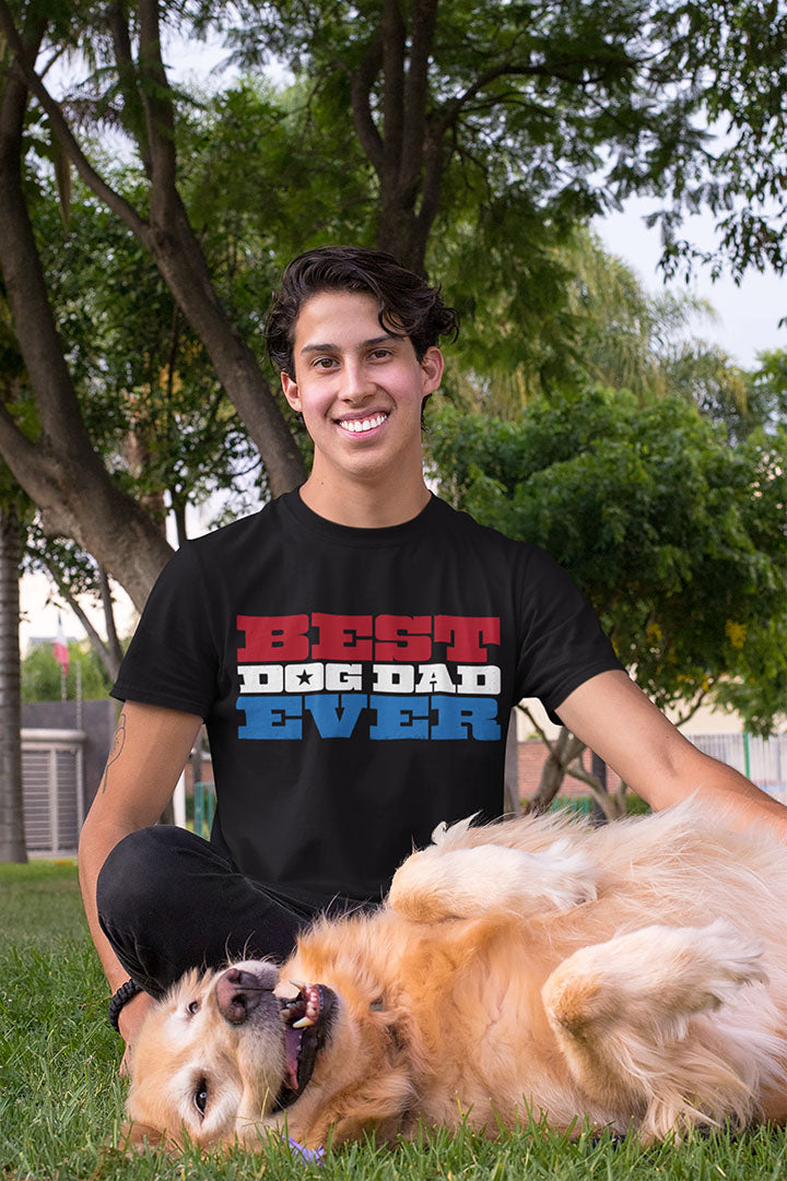 Patriotic Best Dog Dad Ever Men's Graphic Tee
