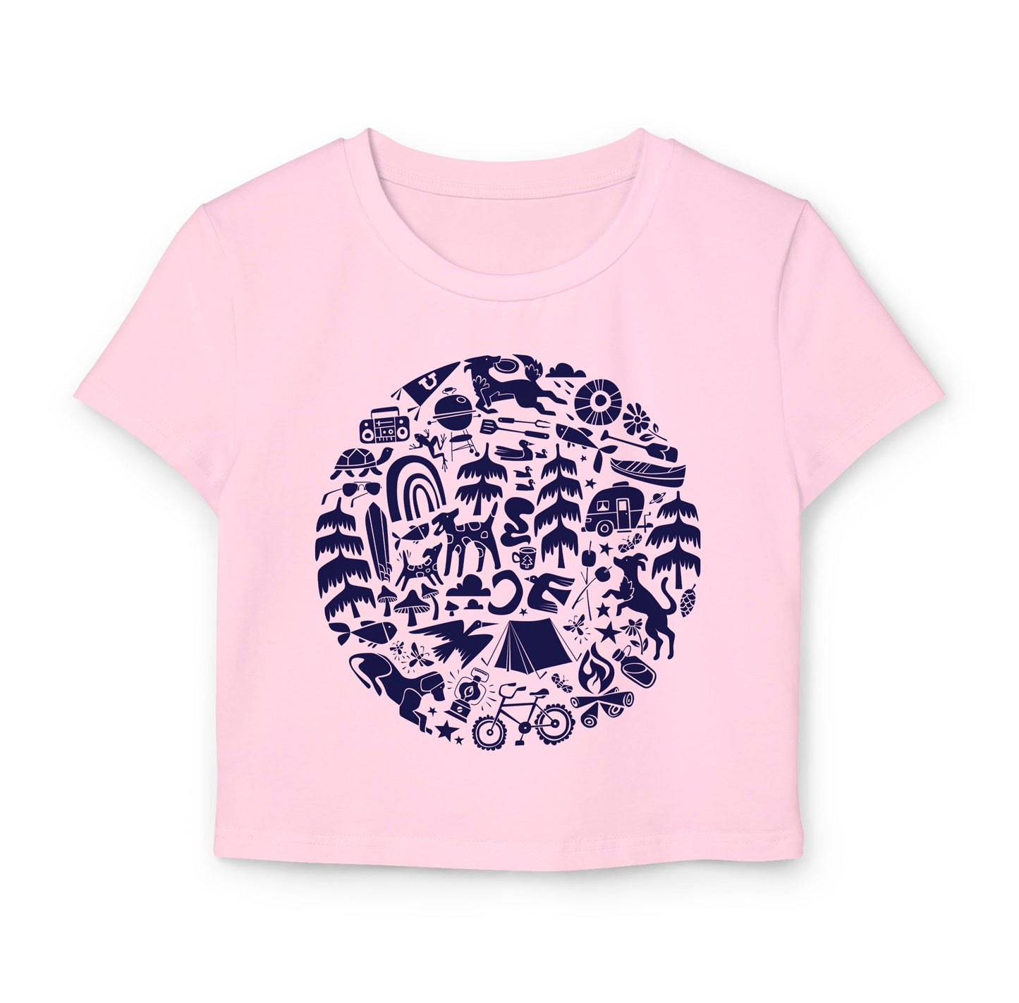 Camping Dogs Women's Baby Tee