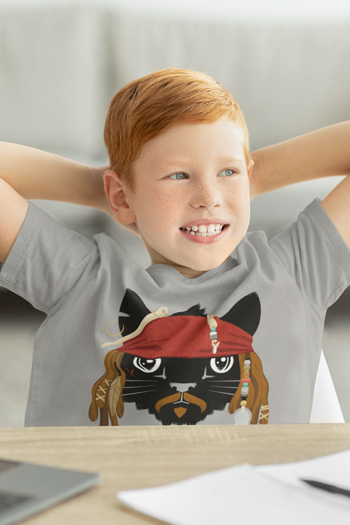 Pirate Cat Kids Heavy Cotton Graphic Tee