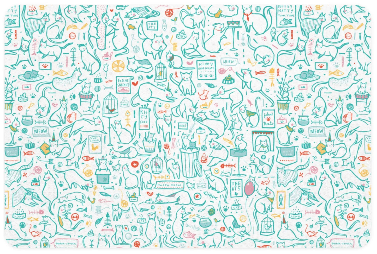 Playful Cats Pet Food Mat (12x18)