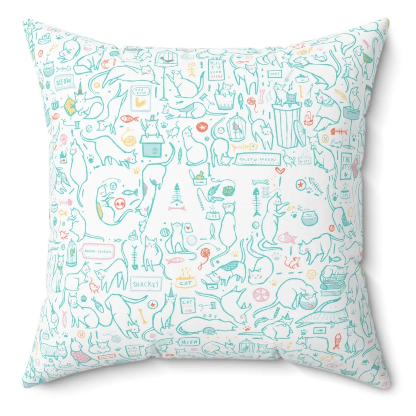 Cats Pattern Spun Polyester Square Pillow