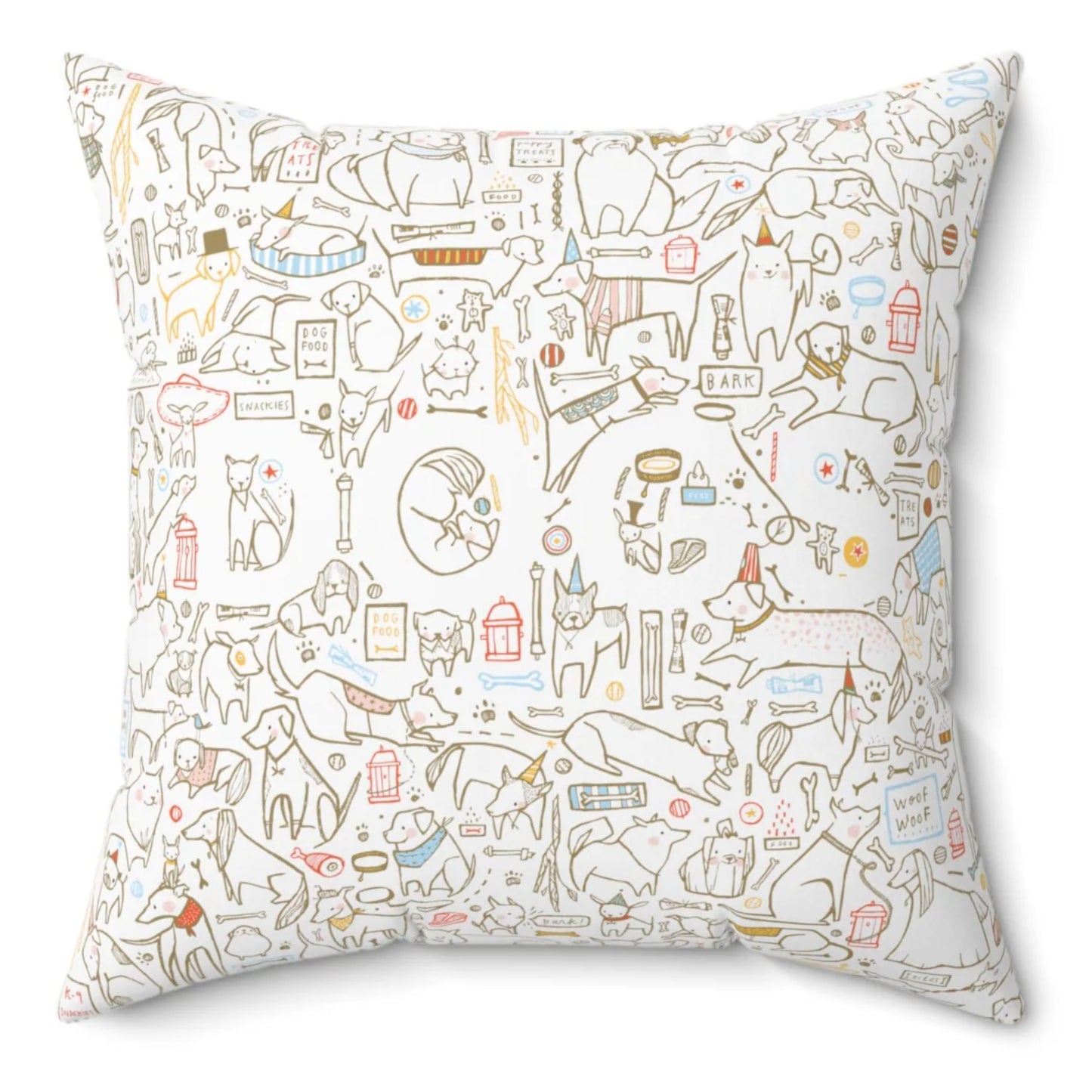 Dogs Pattern Spun Polyester Square Pillow