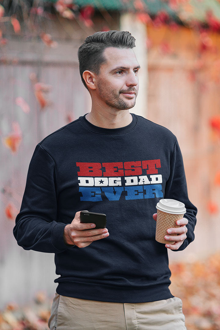 Best Dog Dad Ever Men's Heavy Blend Crewneck Sweatshirt