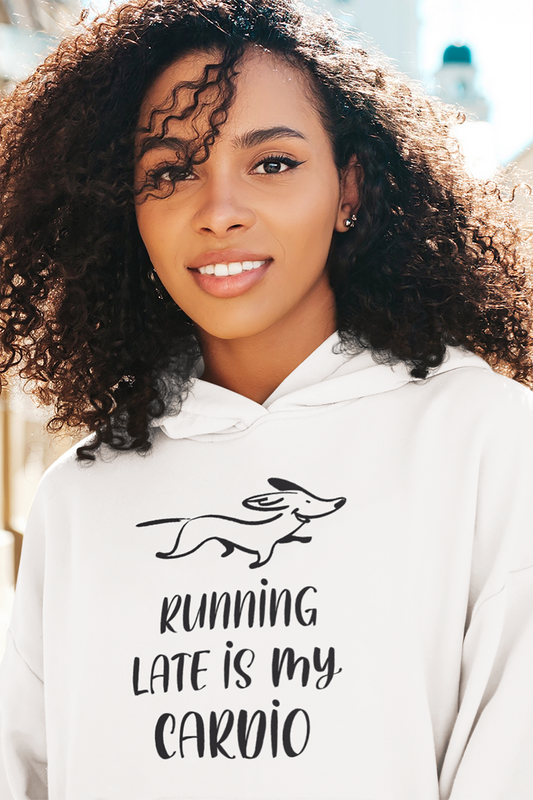 Running Late Is My Cardio Women’s Cropped Hooded Sweatshirt