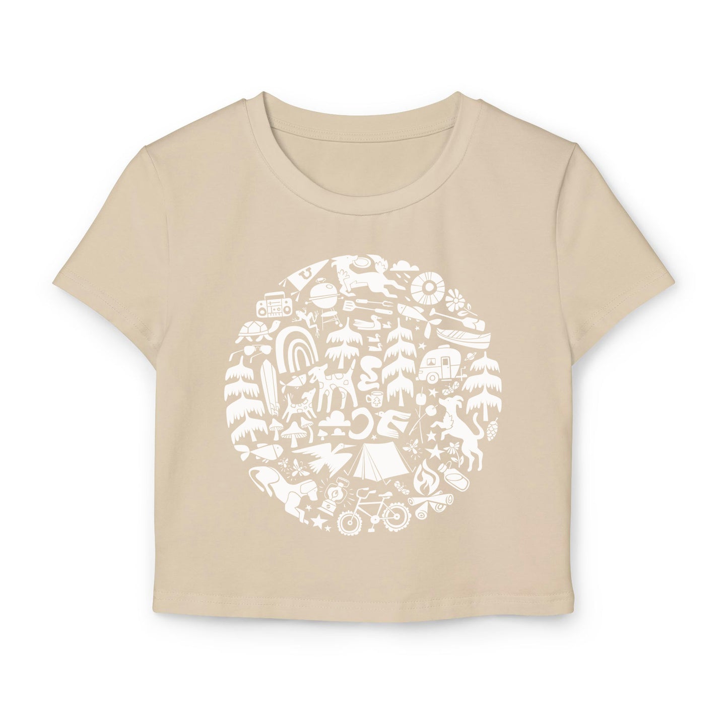 Camping Dogs Women's Baby Tee