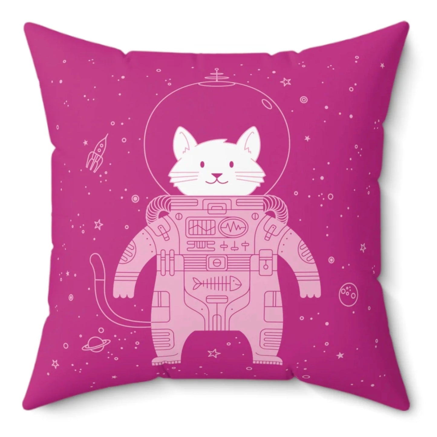 Cat in Space Spun Polyester Square Pillow