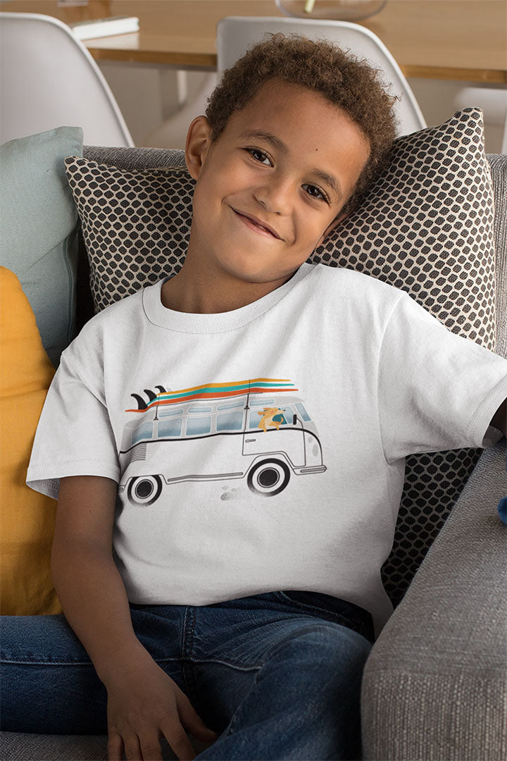 VW Van Surf Dog Kid's Heavy Cotton Tee