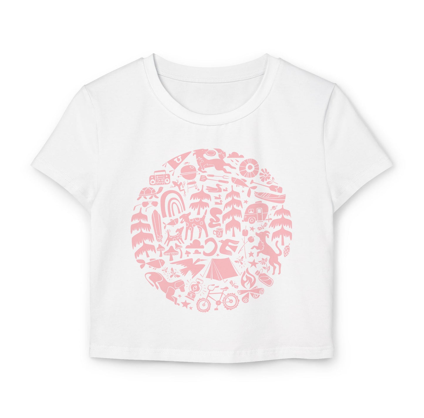 Camping Dogs Women's Baby Tee
