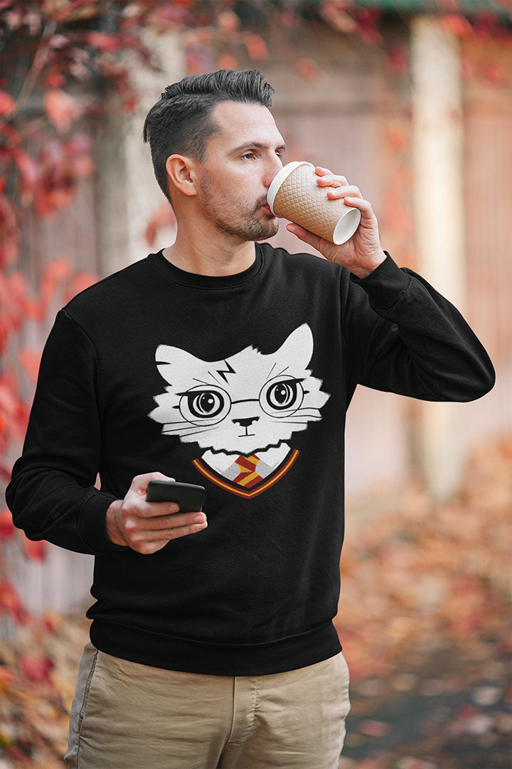 Wizard Cat Men's Heavy Blend Crewneck Sweatshirt