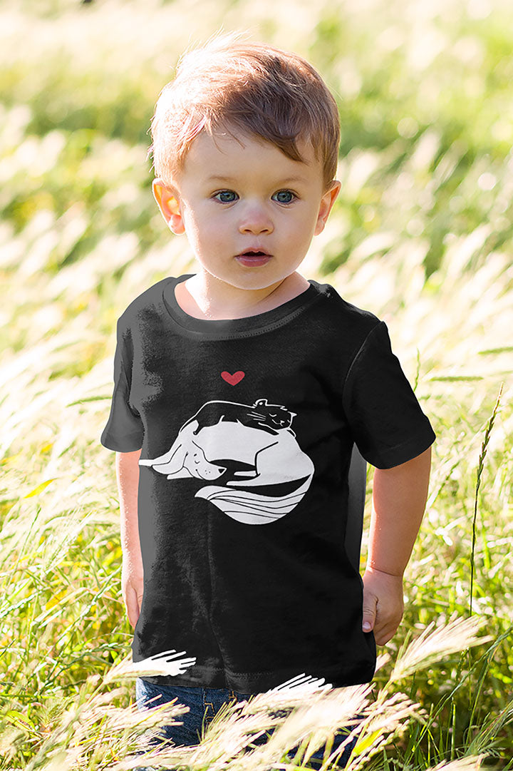 Dog & Cat Cuddling Baby Graphic Tee