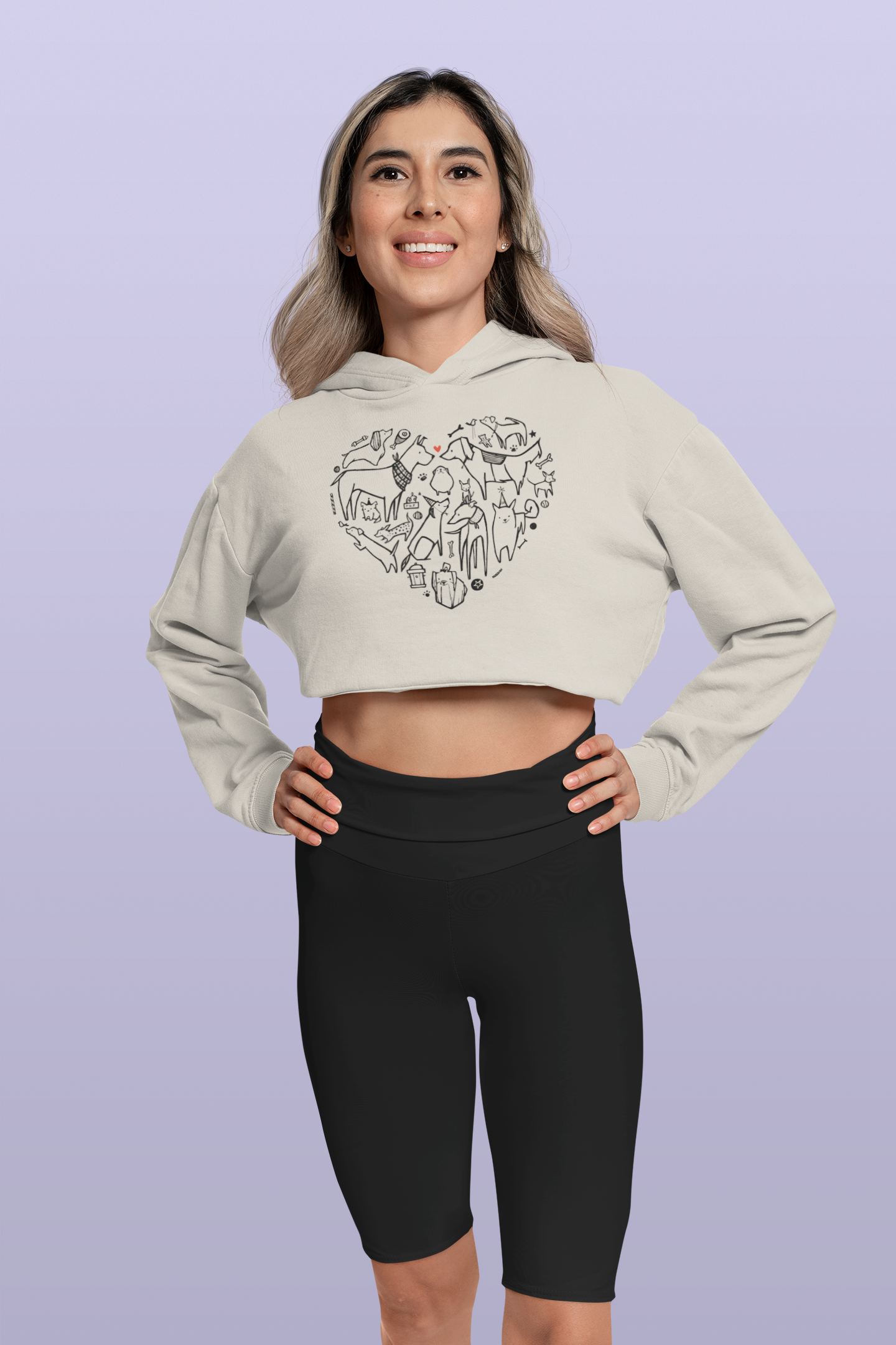 Dog Heart Women’s Cropped Hooded Sweatshirt