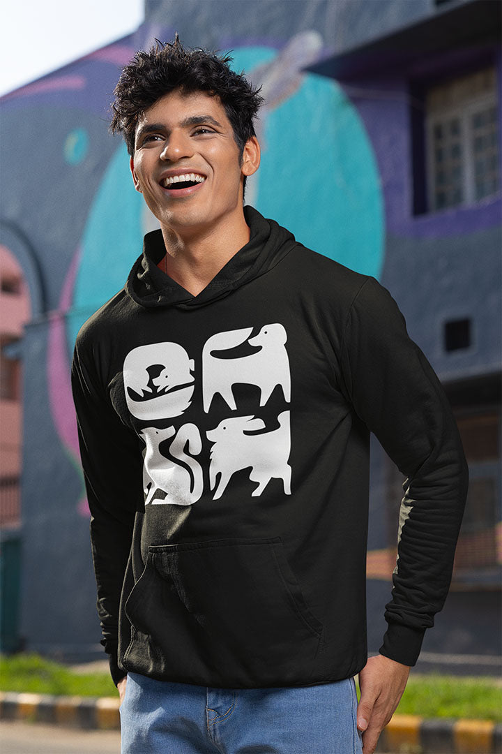 Dogs Graphic Men's Hooded Sweatshirt