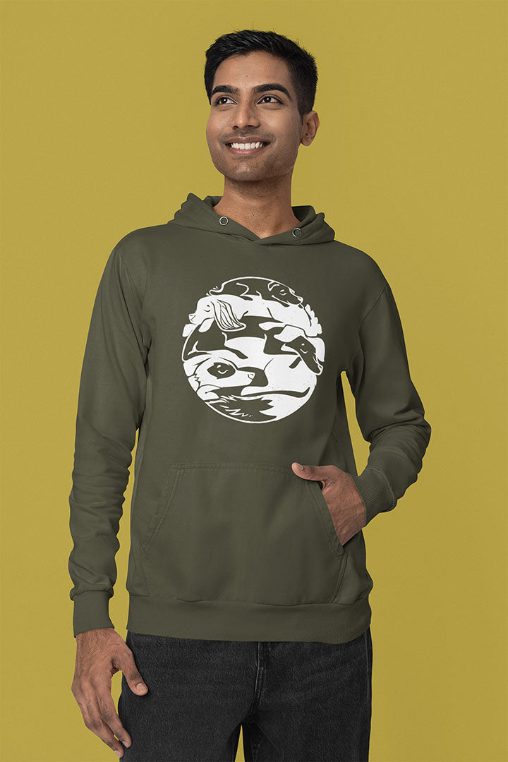 Dog Pile Men's Hooded Sweatshirt