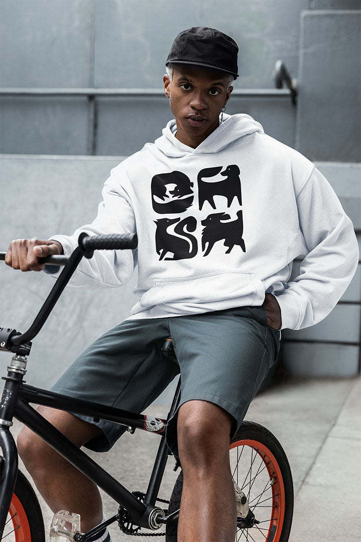 Dogs Graphic Men's Hooded Sweatshirt