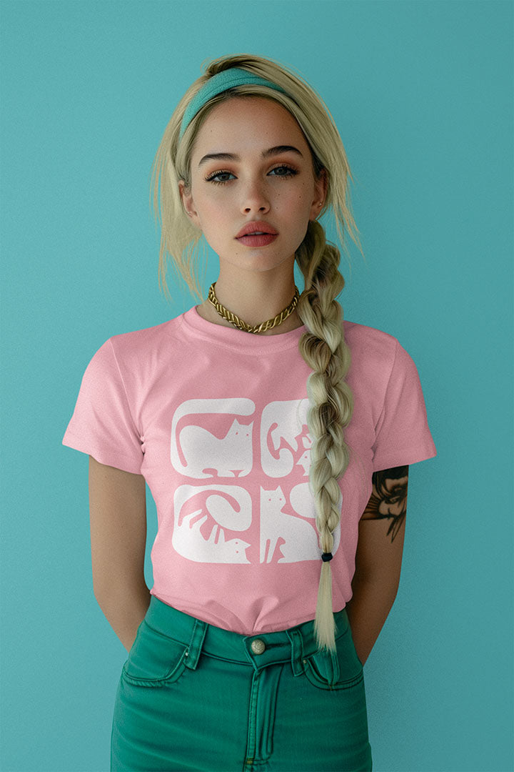 Purr-fectly Stylish – Colorful Cats Tee!