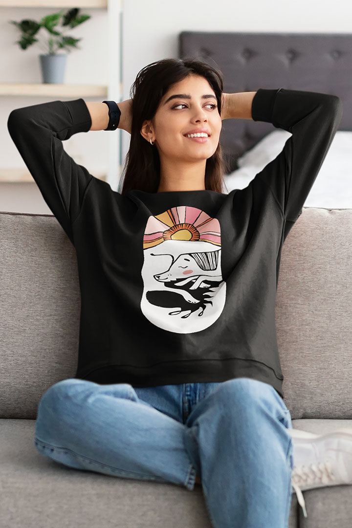 Sleepy Dog Women's Heavy Blend Crewneck Sweatshirt
