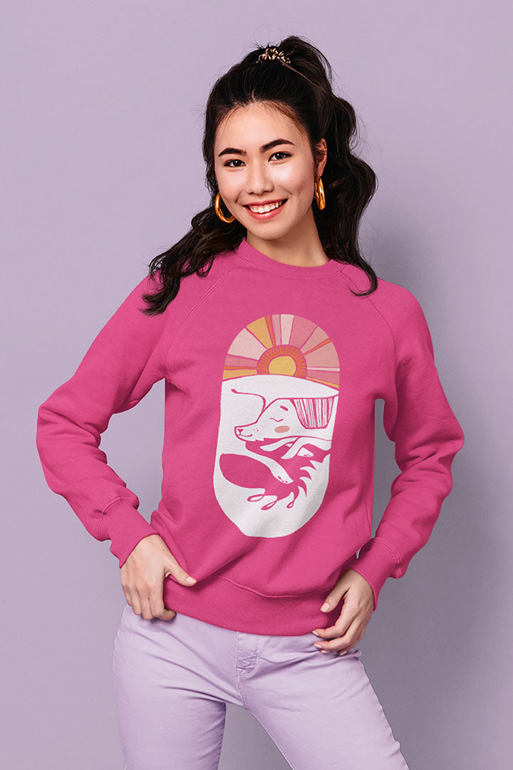 Sleepy Dog Women's Heavy Blend Crewneck Sweatshirt