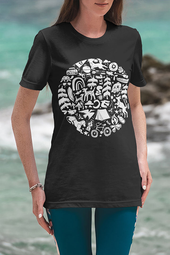 Camping Dogs Women's Graphic Tee
