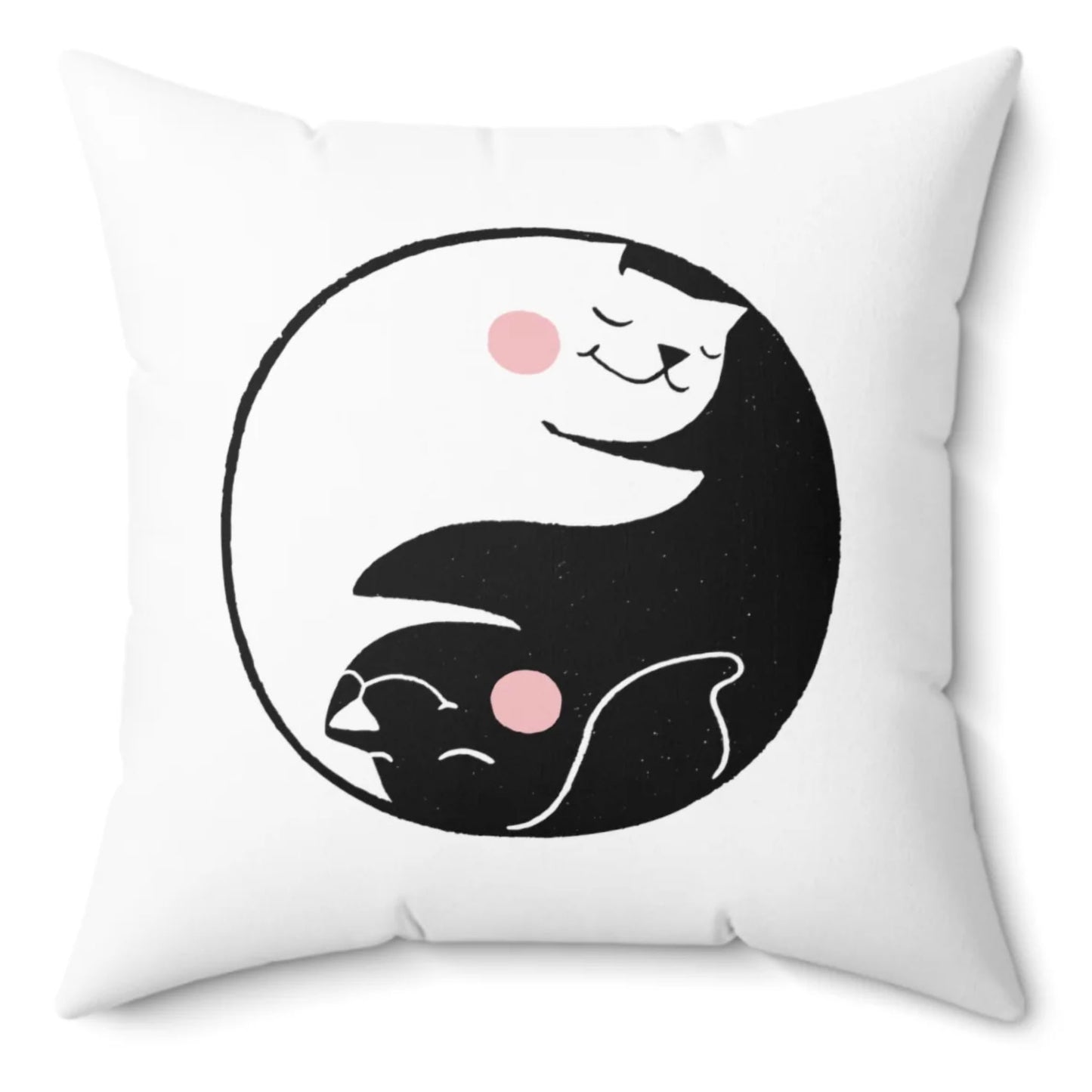 Yin Yang Spun Polyester Square Pillow