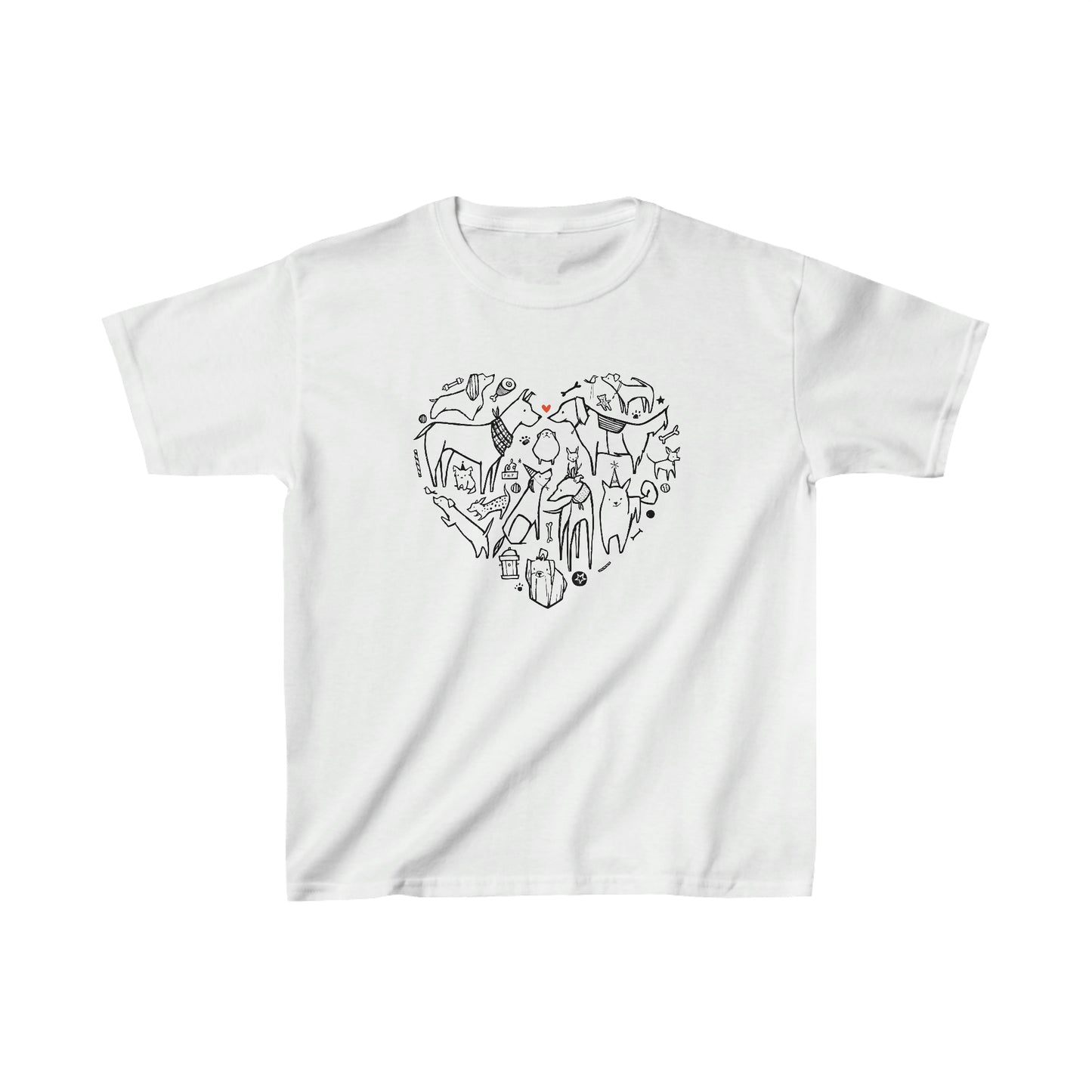 Adorable & Comfy Dog Heart Tee – Perfect for Kids Who Love Pups!