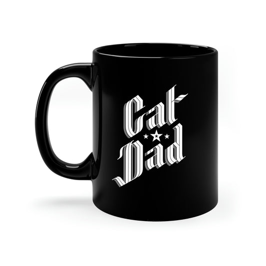 Sophisticated Cat Dad 11oz Black Mug