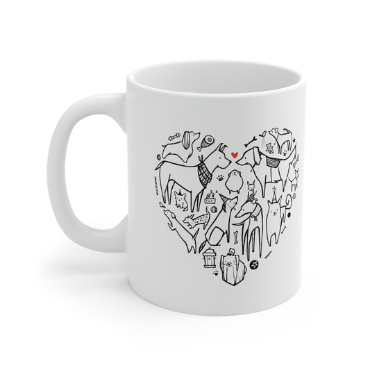 Dog Heart Ceramic Mug 11oz