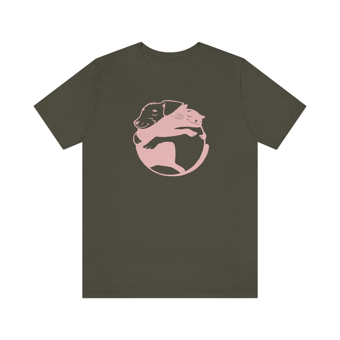Pink Dog & Cat Hugging Women's Graphic Tee