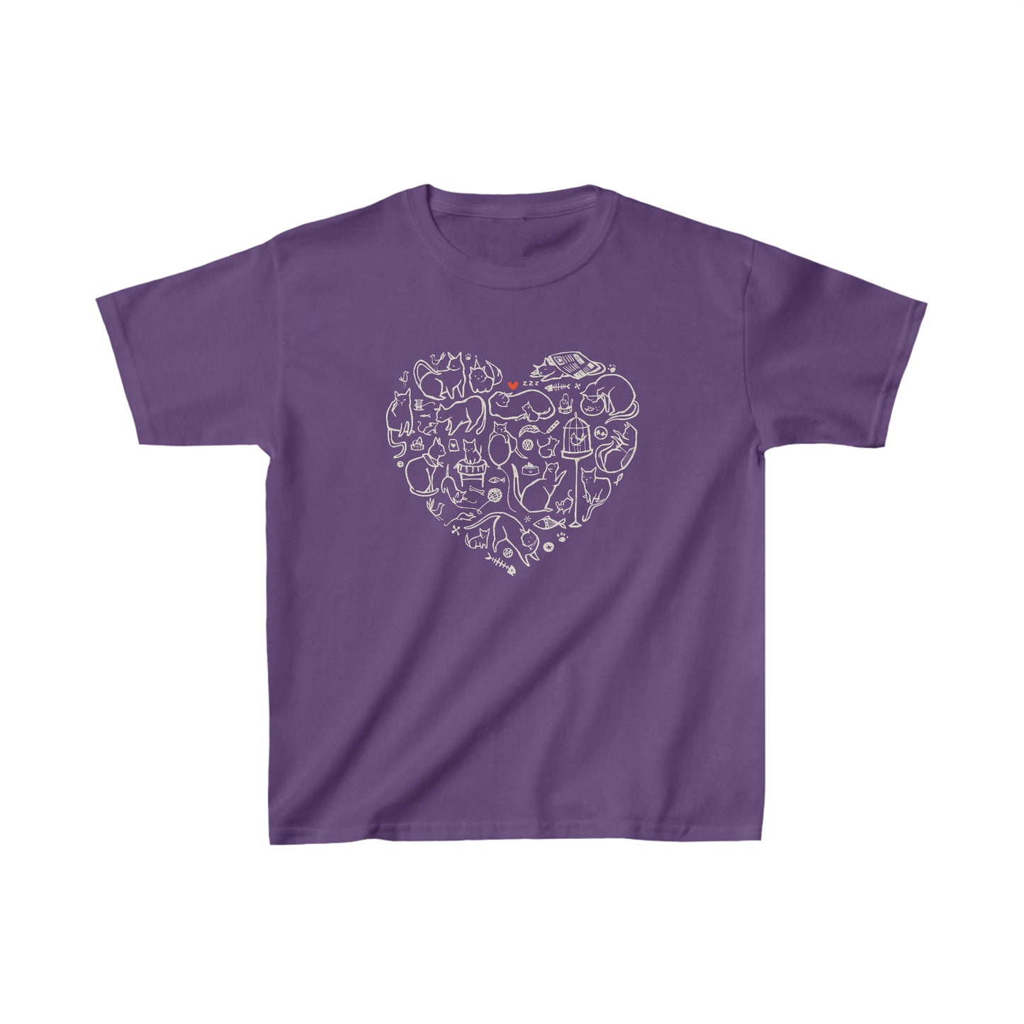 Adorable Cat Heart Kids' Tee – Soft, Stylish, and Full of Love!