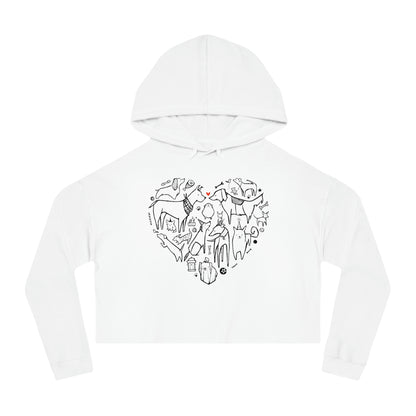 Dog Heart Women’s Cropped Hooded Sweatshirt