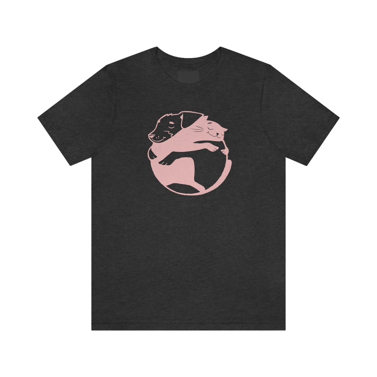 Pink Dog & Cat Hugging Women's Graphic Tee