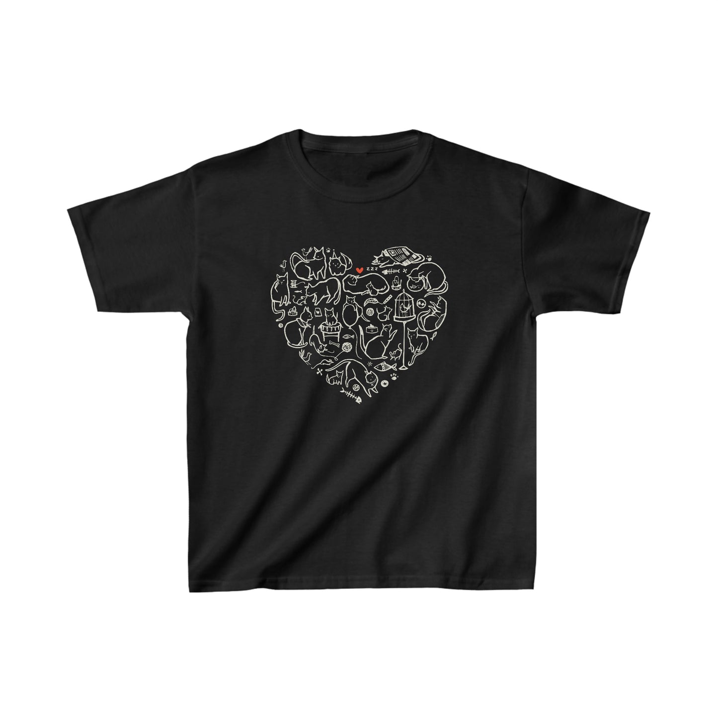 Adorable Cat Heart Kids' Tee – Soft, Stylish, and Full of Love!