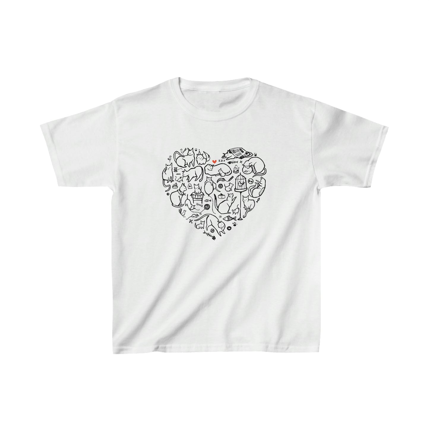 Adorable Cat Heart Kids' Tee – Soft, Stylish, and Full of Love!