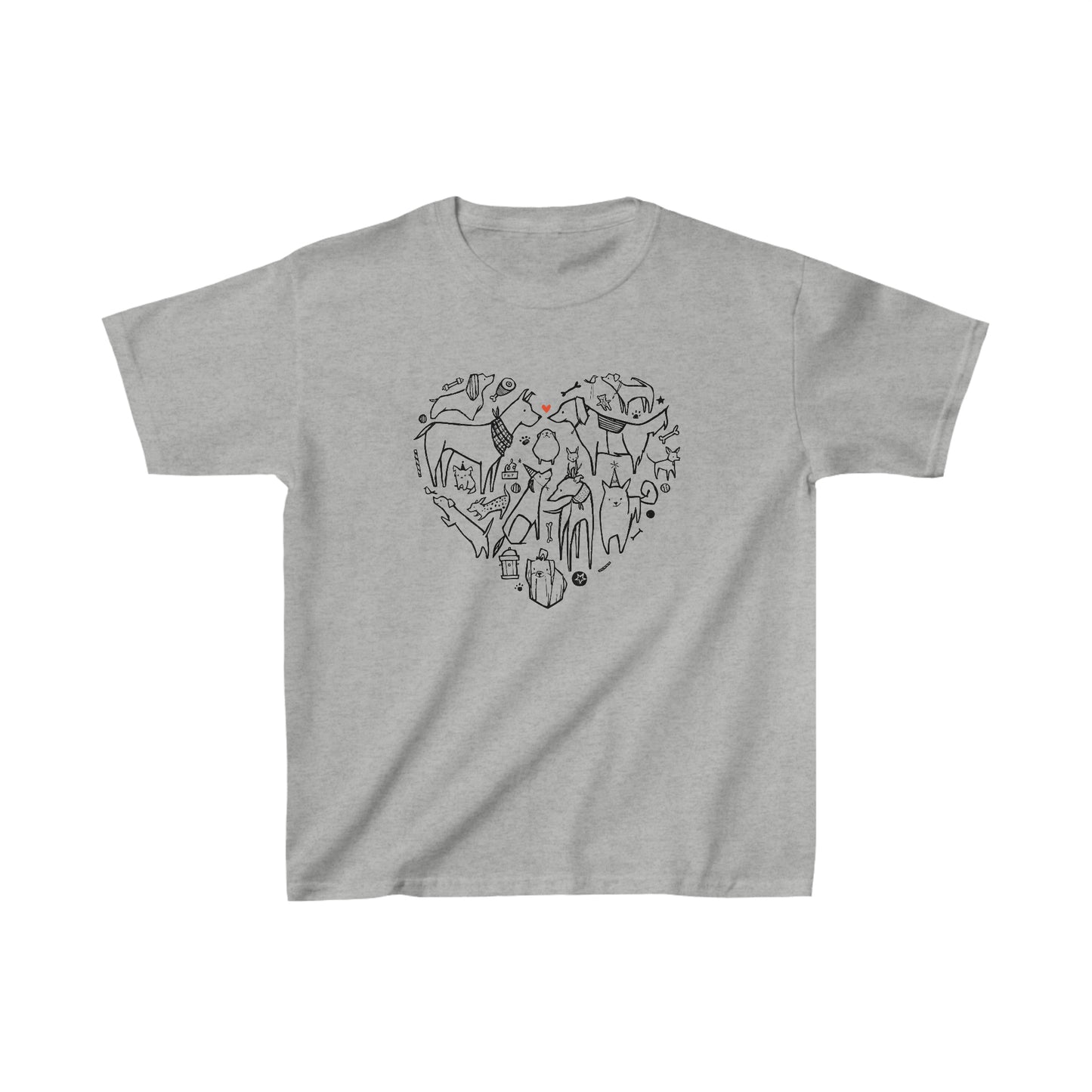 Adorable & Comfy Dog Heart Tee – Perfect for Kids Who Love Pups!