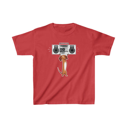 Brown Boombox Dog Kid’s Heavy Cotton Graphic Tee