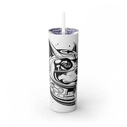 Space Dog Skinny Tumbler with Straw, 20oz