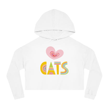 Love Cats Women’s Cropped Hooded Sweatshirt