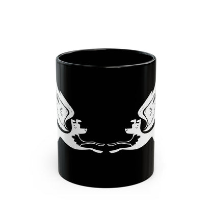 Angel Dog  11oz Black Mug