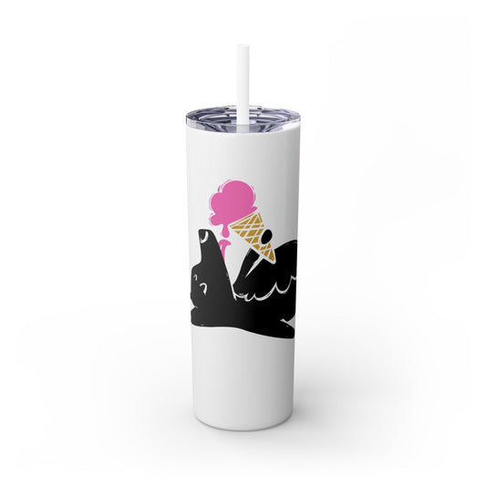 Icecream Pooch Skinny Tumbler with Straw, 20oz