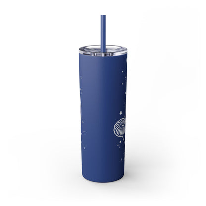 Space Dog Skinny Tumbler with Straw, 20oz